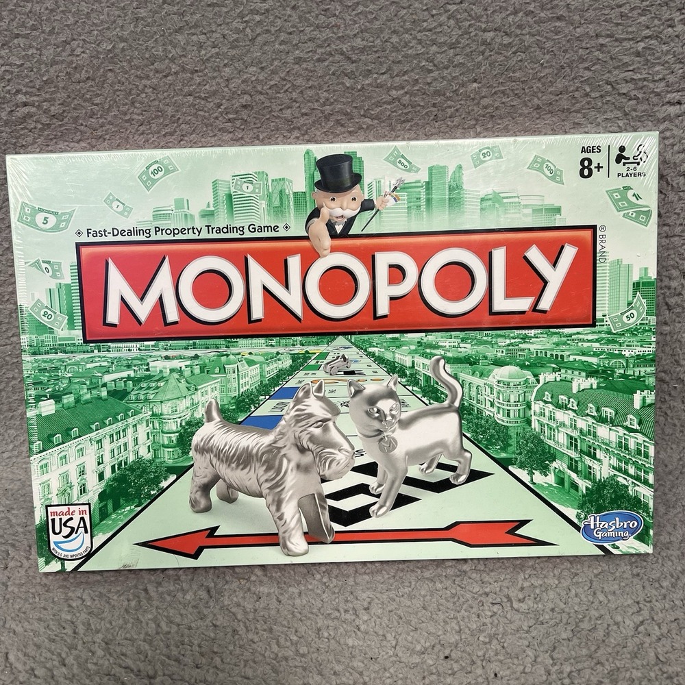 NIB Hasbro 2014 Monopoly Board Game Cat Dog Tokens Parker Brothers Sealed